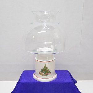 Classique Hurricane Lamp Has A Christmas Tree Embellishment Great Used Condition